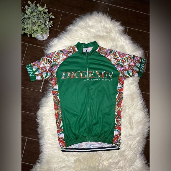 DKGEMN Cycling wear green/multicolored Quick Dry jersey sz XL - Picture 1 of 5